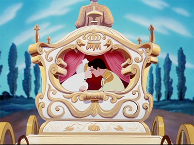 Disney Princess Cinderella | happily ever after | Cinderella and the prince share a wedding kiss in their carriage